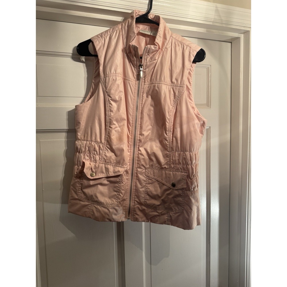 Zenergy by Chicos Women's Puffer Vest Size 1 Full Zip Pink